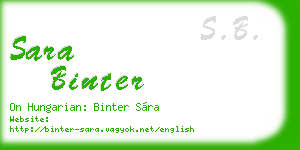 sara binter business card