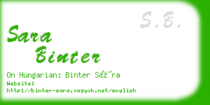 sara binter business card